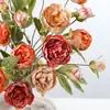 Flores de Peonía Artificiales Vintage de Alta Gama Flores Falsas para Boda y Decoración del Hogar DIY Flores de Peonía Artificiales Flores de Seda