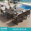 Sofá Exterior Mesa y Sillas de Mimbre Combinación de Sillas de Mimbre para Patio y Jardín Balcón al Aire Libre Mesa y Sillas de Comedor de Aleación de Aluminio Muebles