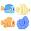 Suministro exclusivo transfronterizo de tapas y puntas para bolígrafos de la serie de animales de playa oceánica de PVC, lindos accesorios de papelería para estudiantes desde la fábrica de origen