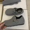 Zapatos Birkenstock Grises con Aumento Interno de Altura, Nuevo Modelo de Invierno, Forrados de Felpa, Mocasines Cómodos Slip-On, Zapatos Birkenstock de Algodón Retro con Suela Gruesa