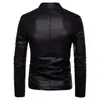 Jaqueta de Couro Moderna Masculina 2026 Outono/Inverno Nova Jaqueta Casual Masculina Estilo Coreano Slim Fit Gola Alta Jaqueta de Couro para Motociclista Europeia e Americana