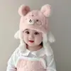Gorros para Bebé para Otoño e Invierno, Lindos Gorros de Felpa para Bebés y Niños Pequeños, Engrosados para Calidez, Cortavientos y Protectores de Orejas para Uso al Aire Libre en Invierno