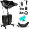 Lavabo Portátil Profundo para Salón, Lavabo de Baño, Pinza para Cabello, Lavabo de Salón, Manguera para Lavado, Lavadora Ajustable
