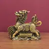 Ornamento Qilin Atraente para Riqueza Cor Bronze um Par Tamanho Grande Sala de Estar Hall de Entrada Decoração de Casa Entrando em Casa Nova Qilin Apresentando Tesouro