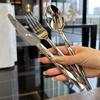 Cuchillo y tenedor de acero inoxidable 304 forjado y engrosado, artículos de cocina para hoteles de cinco estrellas, cuchillo y tenedor para carne, cuchara, vajilla occidental.