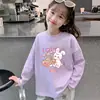 Ropa para Niños Estilo Nuevo, Camiseta Casual de Manga Larga para Niñas Estilo Coreano, Top de Algodón Puro con Cuello Redondo, Camiseta Interior para Primavera y Otoño