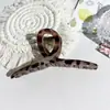 Presilha de Garra com Estampa de Leopardo Transfronteiriça Nova Presilha de Tubarão Acessório de Cabelo Presilha para Cabelo Grosso na Parte de Trás da Cabeça Presilha de Cabelo de Alta Qualidade