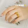 Anel Laço Zhoujia Ouro Areia Anel Simples Princesa Fugitiva Ouro Doce Imitação Anel Torcido Ouro Loja Mesmo Estilo