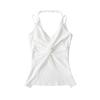 Estilo Europeo y Americano Sexy Estilo Pura Lujuria Diseño con Encaje Camisola Verano Dulce y Picante Hermoso Top Corto