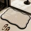 Tapete de Chão de Diatomáceas para Banheiro Retrô Francês de Luxo Leve, Tapete Absorvente de Água e Antiderrapante para Entrada de Banheiro, Doméstico, Resistente ao Desgaste