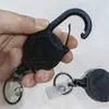 Cuerda de alambre de acero de 1 mm de grosor de fábrica para exteriores, mochila de montañismo, hebilla de tracción fácil, llavero telescópico negro Luya Camping Pesca