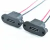 Enchufe de carga tipo C de tipo ojo de cerradura de doble pin con cable de conexión, puerto de carga externo para dispositivos pequeños, 2P 4P