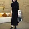 Vestido de Tricô Quente Espesso de Inverno para Mulheres 2025 Novo Estilo de Luxo de Alta Qualidade Moda Vestido Suéter Estilo Cachecol