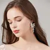 Brincos de Noiva Mais Vendidos no Exterior Design Original Moda Feminina Flor de Cerâmica Strass Liga Acessórios para Brincos Venda por Atacado