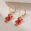 Ez5676 Pendiente de Langosta Nuevo Creativo Transfronterizo Europeo y Americano Joyería de Clip para Oreja de Mujer de Moda de Verano Venta al por Mayor