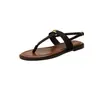 Sandalias de Chanclas para Mujer Estilo Verano Nuevo Estilo Estilo Vacaciones Versátil Hebilla Metálica Tira en T Retro