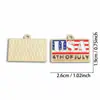 Pendente de Dia da Independência Americana com Gotejamento de Strass e Óleo Acessórios de Joias DIY Liga de Zinco Pingente de Colar Chaveiro Cruz Pingente Venda Quente Transfronteiriça