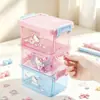 Caja de Almacenamiento Auténtica de Tres Niveles Hello Kitty - Una Delicia para Niñas, una Herramienta Mágica para Organizar el Escritorio, Caja de Almacenamiento para Papelería Estudiantil