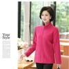 Sudaderas de Forro Polar para Otoño e Invierno para Mujeres de Mediana Edad y Mayores, Tops para Madres, Chaquetas de Cuello Alto con Forro Polar, Largo Medio