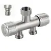 Desviador de grifo para lavadora de acero inoxidable 304, doble salida uno en dos, adaptador uno en dos, grifo