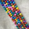 Contas Redondas de Pedra Vulcânica 8mm Argila Polimérica Sete Cores Cores Macaron Acessórios de Contas Soltas para Joias DIY Semi-acabadas