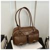 Bolsa de Mão Vintage Maillard Transfronteiriça Bolsa de Ombro Feminina Nova de Outono Textura de Alta Qualidade Casual Almofada de Axila