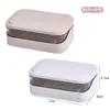 Jabonera de Baño con Tapa, Soporte de Jabón Doméstico con Tapa abatible sin taladro, Estante de Jabón de Doble Capa con Drenaje