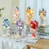 Presente de Dia dos Namorados Lanterna Caixa de Presente Flor Eterna Buquê de Flores Secas Flor de Sabão Rosa Flor Eterna Flor Artificial Ornamento de Aniversário