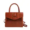 Bolsa de Mão Feminina Couro PU Texturizado Crocodilo Gradiente Retrô Alça Superior Bolsa Carteiro Bolsa Transversal de Ombro Destacável para Escritório Uso Diário Encontros