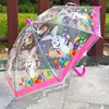 Paraguas Transparente con Temática de Gatos Lindos para Niños de Preescolar de 2 a 7 Años, Paraguas Largo Ligero con Dibujos Animados del Bosque para Niños al por Mayor