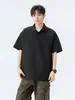 Camisa Polo Corta de Montaña al Aire Libre Estilo Retro Americano 2025 Primavera Nueva, Cuello Camisero, Pulóver de Moda High Street para Hombre