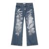 MTLCLOTHES ropa de hombre otoño nuevo calle alta industria pesada pintado viejo tubo recto jeans lavados casual tendencia