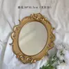 Espelho de banheiro retro francês para pendurar na parede decoração espelho de maquiagem Mesa de toucador de villa decoração de mesa dormitório luxo leve