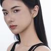 E1396 Aretes Pequeños y Simples de Plata Esterlina S925 estilo coreano con Ágata Blanca para Mujer, Combinan con todo, Forma Anormal, Textura Irregular