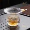 Colador de té al por mayor, filtro de té de vidrio transparente, colador de hojas de té, malla filtrante, filtro, accesorios para juego de té Kung Fu