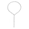 Joyería Transfronteriza Europea y Americana Estilo Francés Collar Largo con Borla Totalmente Diamantado para Mujer Gargantilla Calada en Forma de Corazón