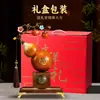 Adorno de Esmalte de Alta Gama de Color Caqui y Calabaza con Base Alta, Nueva Decoración de Sala de Estar Estilo Chino, Regalo de Inauguración