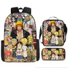 Mochila Escolar Exclusiva One Piece Três Peças Conjunto Mochila Rei do Mar Grande Capacidade Mochila para Aluno do Ensino Médio