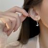 Aretes de hebilla de mariposa para oreja, aretes de nicho para mujer, aretes de oro blanco nuevos y elegantes para combinar con todo, joyería de otoño e invierno, regalo de San Valentín