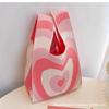 Ins Internet celebridade bolsa feminina malha lã balde saco japonês e coreano estilo all-match bolsa casual bolsa tote lancheira saco