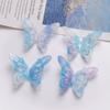 Versión coreana de parche de mariposa tridimensional de súper hada azul claro y morado hueco, accesorios para el cabello, pendientes, joyería DIY, accesorios para mujer, venta al por mayor