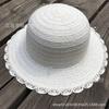 Atividades Criativas DIY Chapéu de Palha de Renda em Branco para Pintura Arte de Jardim de Infância Feito à Mão Chapéu de Proteção Solar Fabricante Atacado