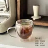 Copo de Vidro Transparente Isolado de Camada Dupla Casual, Copo de Café Resistente ao Calor e Frio, Copo Redondo Criativo para Água, Copo de Suco, Copo para Bebidas Geladas