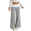 Pantalones casuales, de estilo relajado, con bloques de color, de pierna ancha y hasta el suelo para mujer, de la nueva colección transfronteriza europea y americana para TikTok 2026