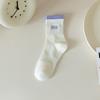 Calcetines Deportivos de Primavera y Verano para Mujer Calcetines Blancos Absorbentes de Sudor Anti-Olor Anti-Beriberi Calcetines de Doble Hilo