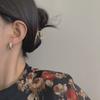 Pendientes de plata de ley S925 con diseño geométrico, ligeros y lujosos, de estilo coreano, con patrón de líneas onduladas, populares, combinables, elegantes y de celebridades de Internet.