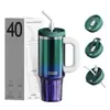 Taza de coche transfronteriza de 40 oz, taza de gran capacidad para mantener el frío, taza aislada con asa, taza de hielo para coche de acero inoxidable 304, personalizable