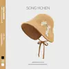 Sombrero de Protección Solar con Cordón, Similar al Estilo de Sun Li, Hecho de Paja, Parte Superior Abierta, para Mujeres, Sombrero de Sol de Ala Ancha para Exteriores de Verano que Hace que la Cara Parezca Más Pequeña, Sombrero de Pescador