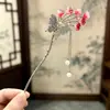 Horquillas Exquisitas Estilo Antiguo al por Mayor, Horquillas de Flor de Magnolia, Accesorios para el Cabello con Borlas, Horquillas de Forma de U de Alta Gama