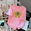 Camiseta Branca de Manga Curta Ajustada de Algodão Penteado para Mulheres Verão Novo Estilo Europeu Tamanho Grande Top Solto Emagrecedor Camiseta Ins